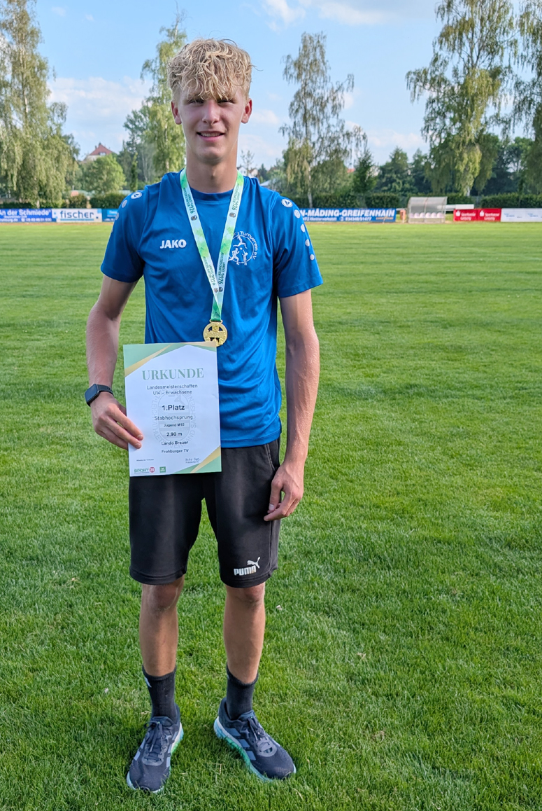 Landesmeisterschaften Leichtathletik in Mittweida mit Lando Brauer vom Frohburger Turnverein e.V.