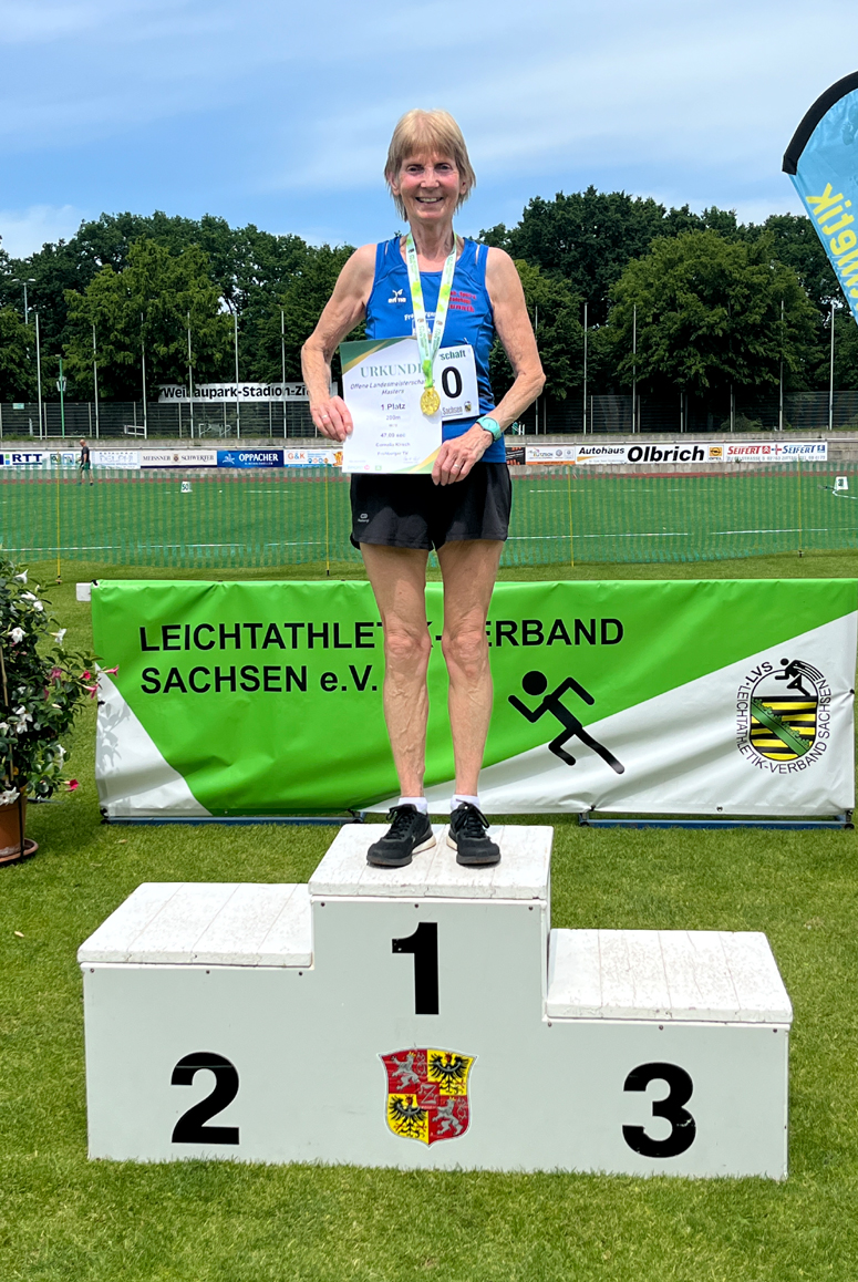 Landesmeisterschaft Masters Leichtathleten - es trat an Cornelia Kirsch vom Frohburger Turnverein e.V.