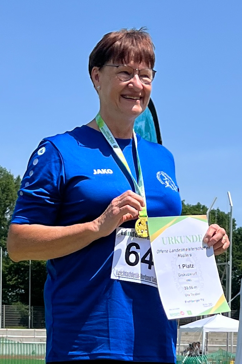 Landesmeisterschaft Masters Leichtathleten - es trat an Uta Teuber vom Frohburger Turnverein e.V.